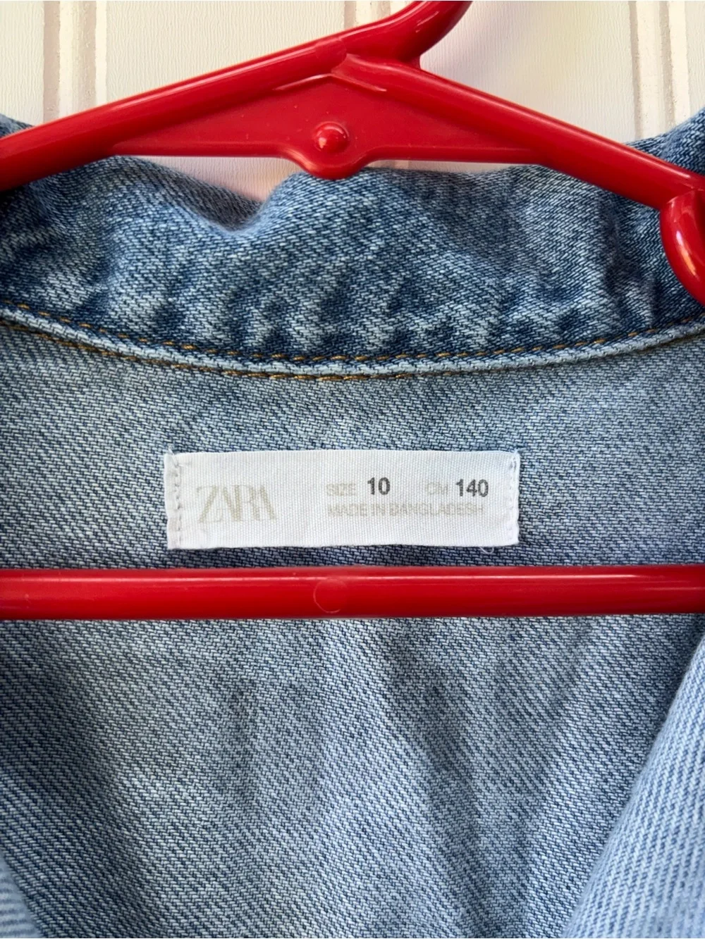 Zara kids Denim Button-Front Shirt Dress in Light Blue